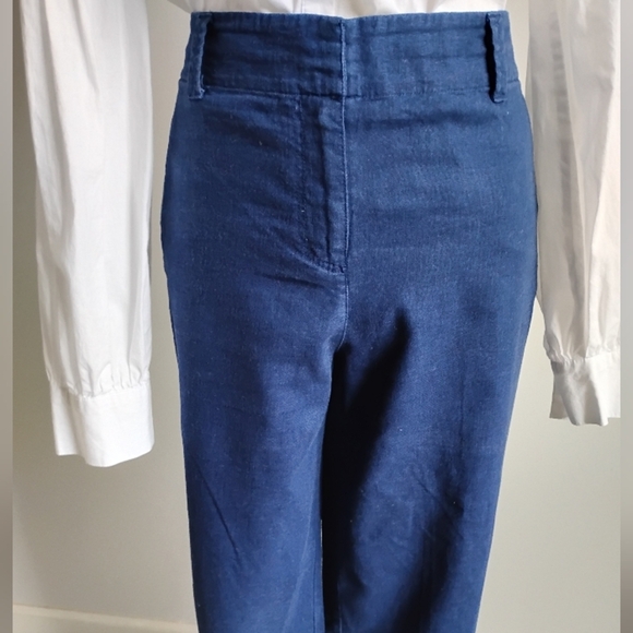 Vineyard Vines Cotton Linen Stretch Navy Blue Cropped Classic Chinos Size 14 - Picture 5 of 17